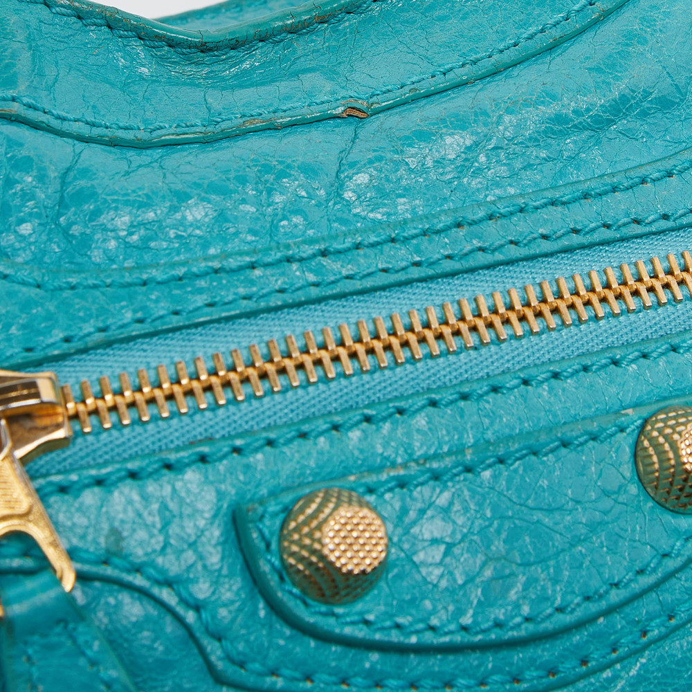 BALENCIAGA Bleu Tropical Leather Mini Classic City Bag - Picture 5 of 8